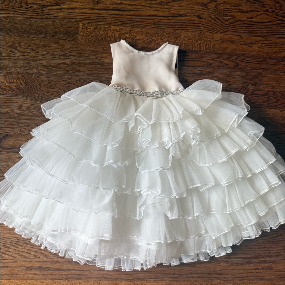 Toddler White Ruffled Dress